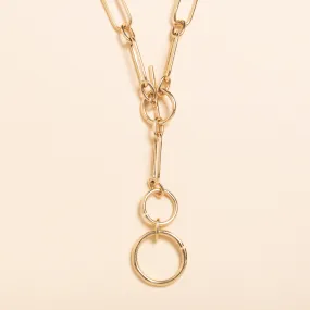 18'' Hollow Gold Link Adjustable Necklace