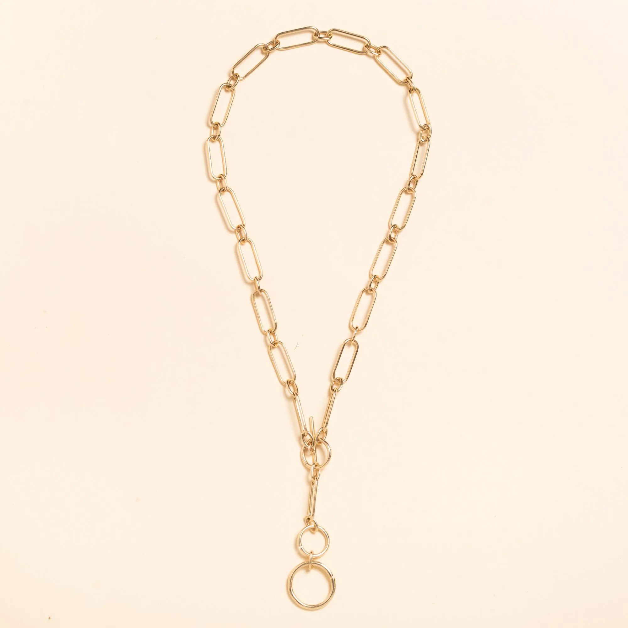 18'' Hollow Gold Link Adjustable Necklace