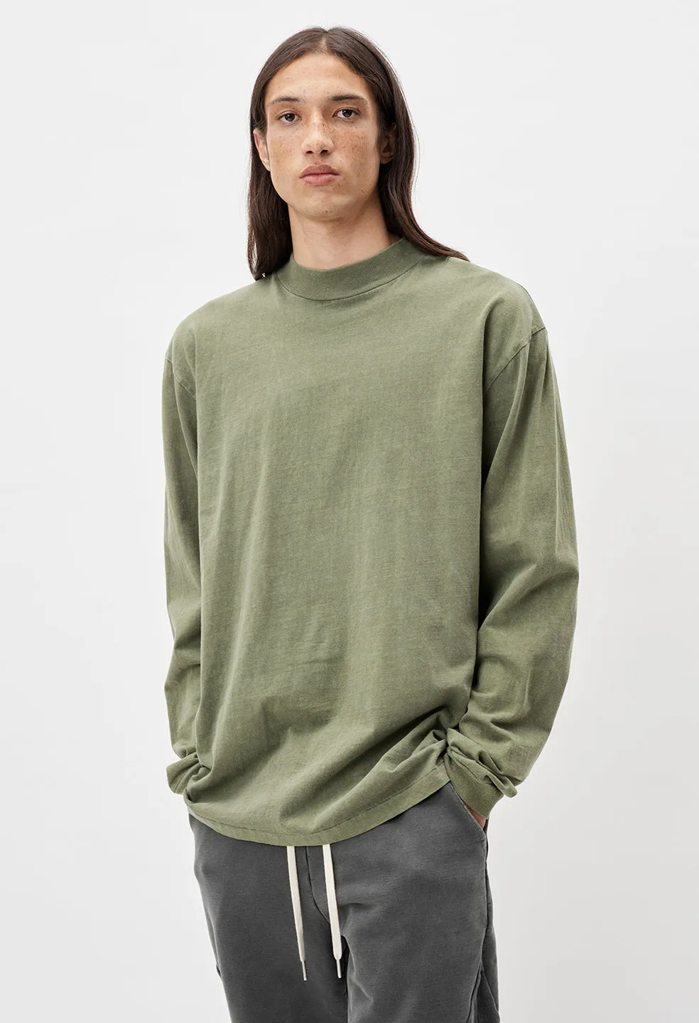 900 LS Mock Tee / Moss