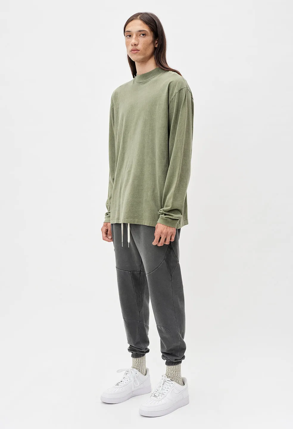 900 LS Mock Tee / Moss