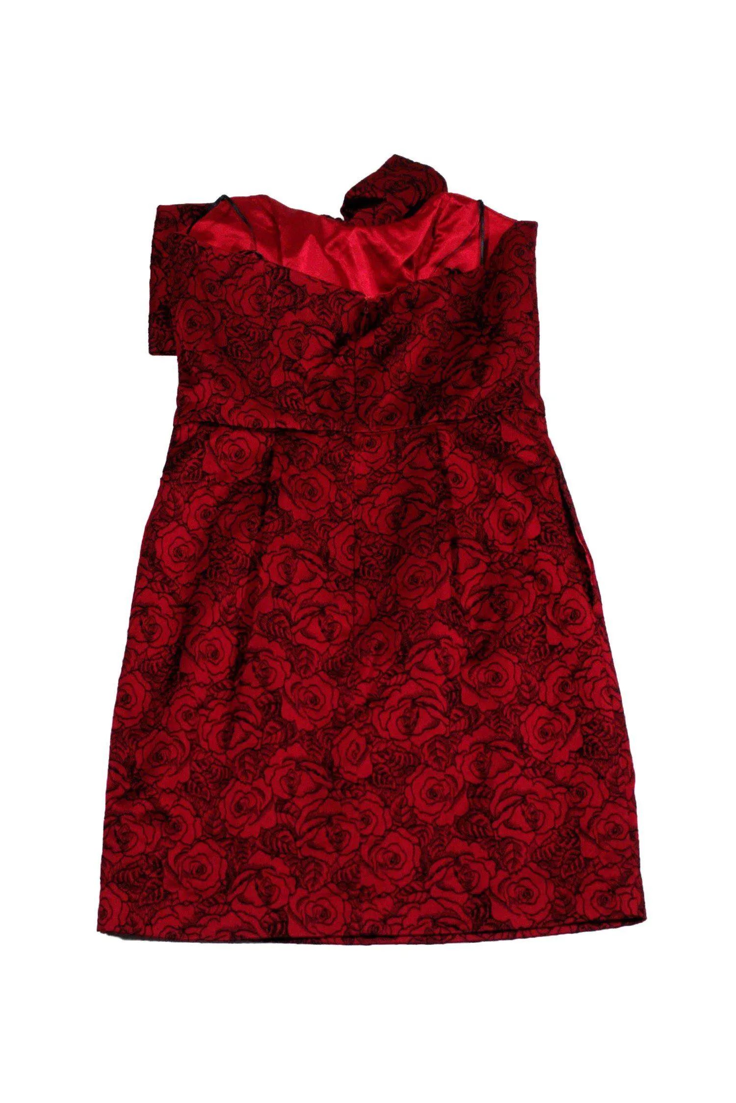 ABS Collection - Red Rose Strapless Dress Sz 4