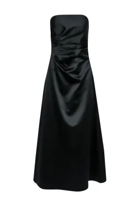 ABS Evening - Black Strapless Pleated Gown Sz 6