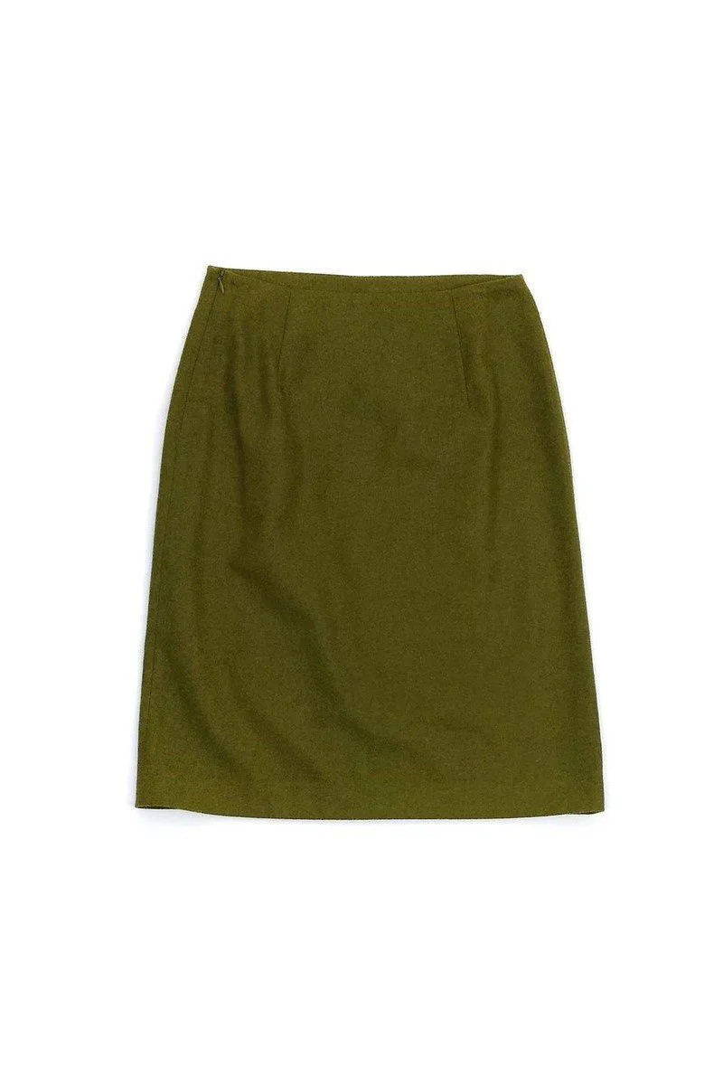 Adolfo Dominguez - Green Wool Skirt Sz M