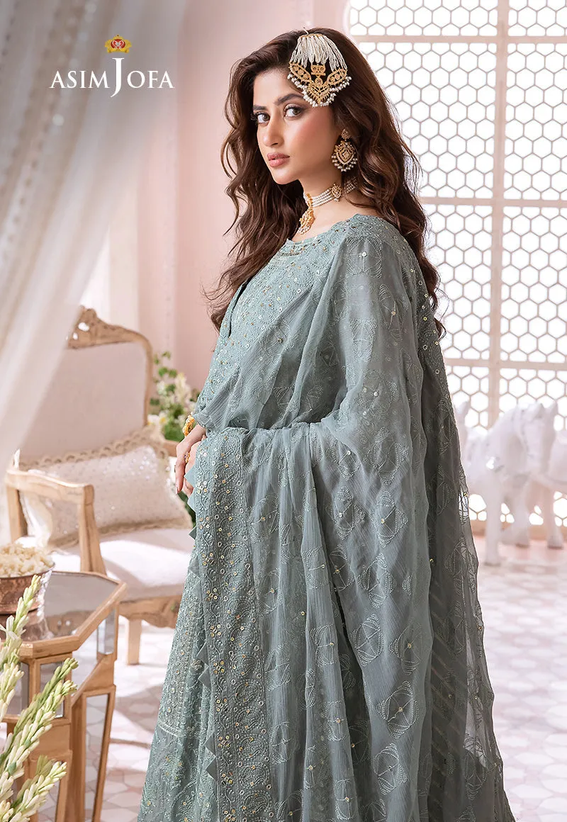 AJCC-07 DESIGNERS STITCHED EMBROIDERED CHIFFON 3 PCS