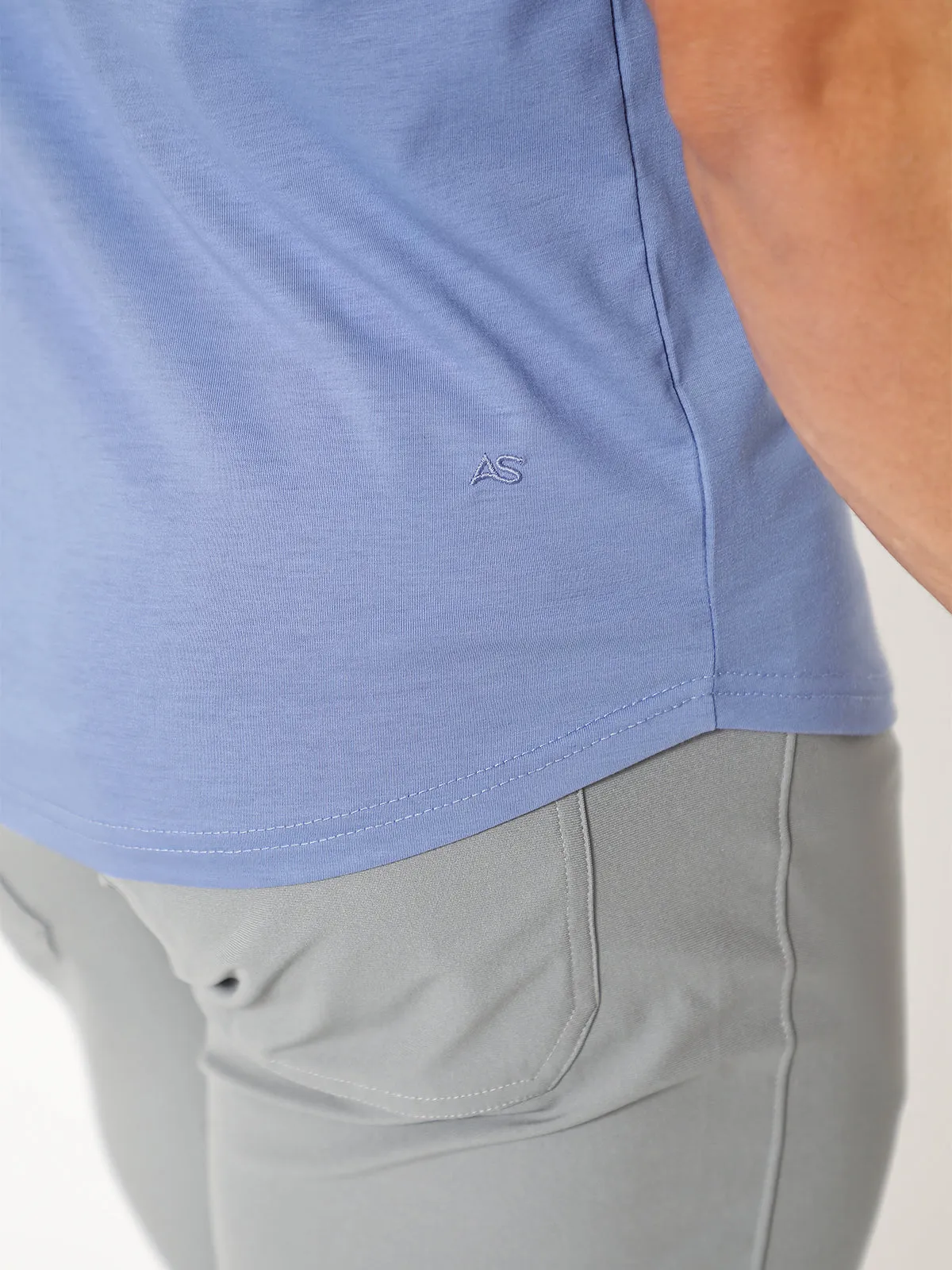 All Day Elite Curve-Hem Tee Short Sleeve Morning Air