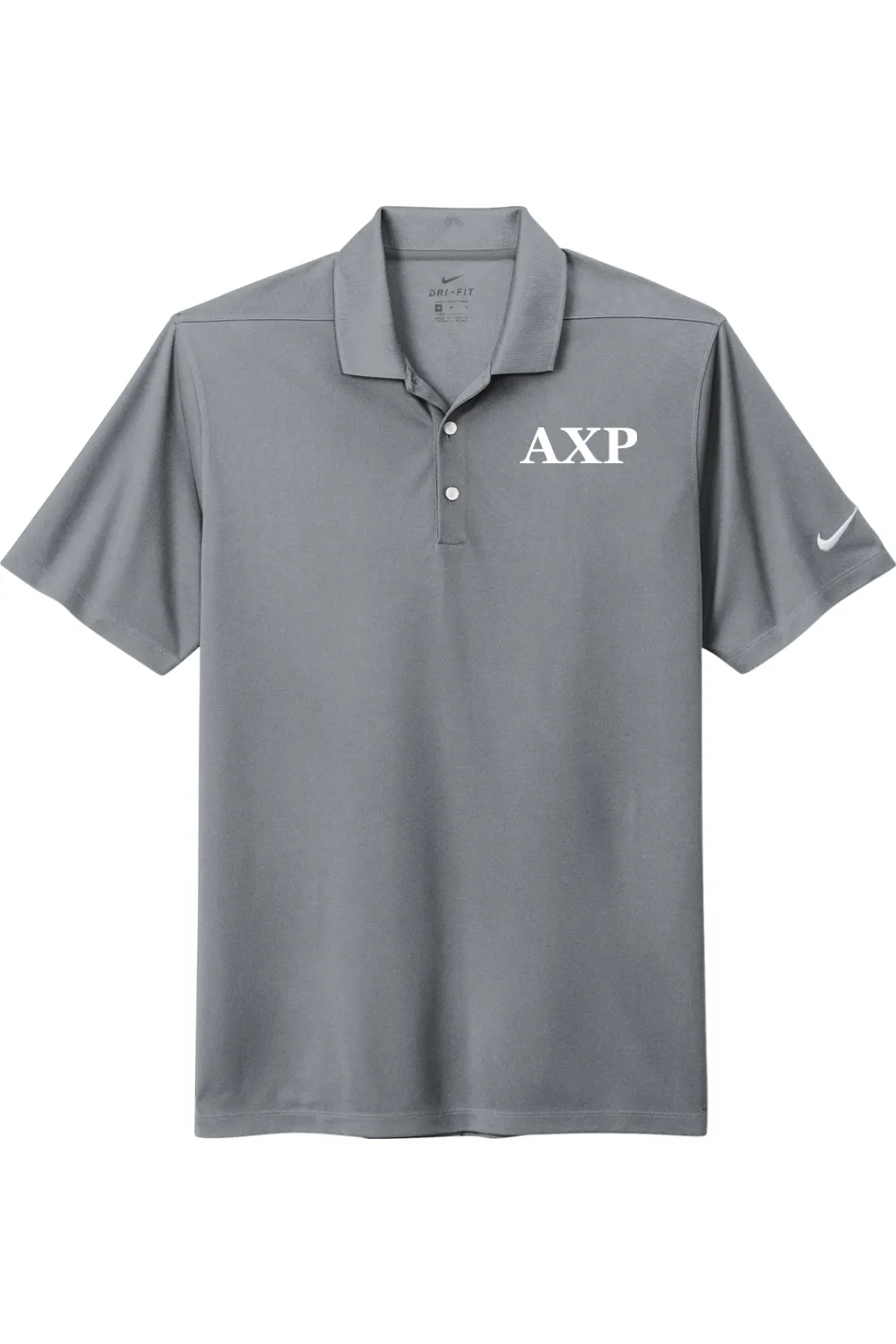 Alpha Chi Rho - Nike Dri Fit Micro Pique 2.0 Polo - White Embroidered Letters