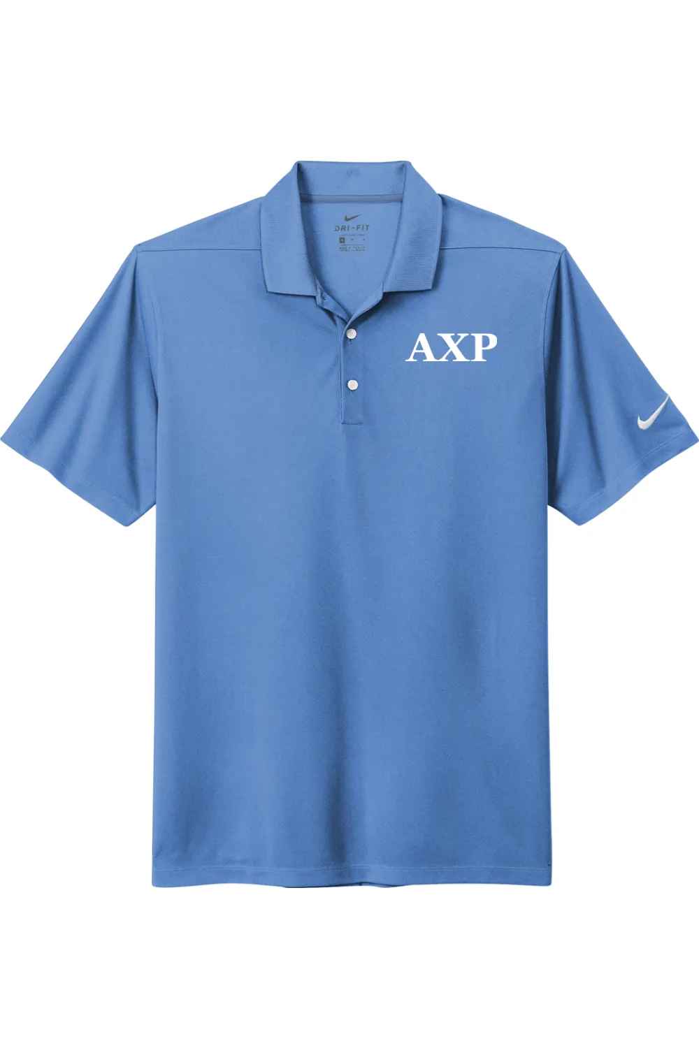 Alpha Chi Rho - Nike Dri Fit Micro Pique 2.0 Polo - White Embroidered Letters