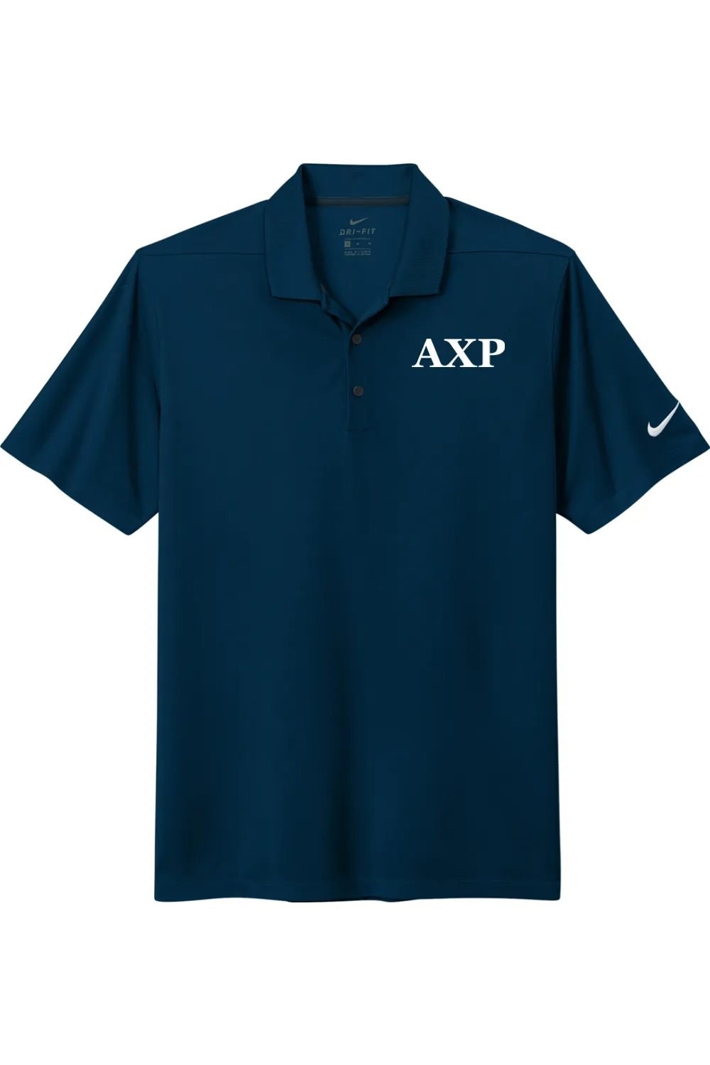 Alpha Chi Rho - Nike Dri Fit Micro Pique 2.0 Polo - White Embroidered Letters