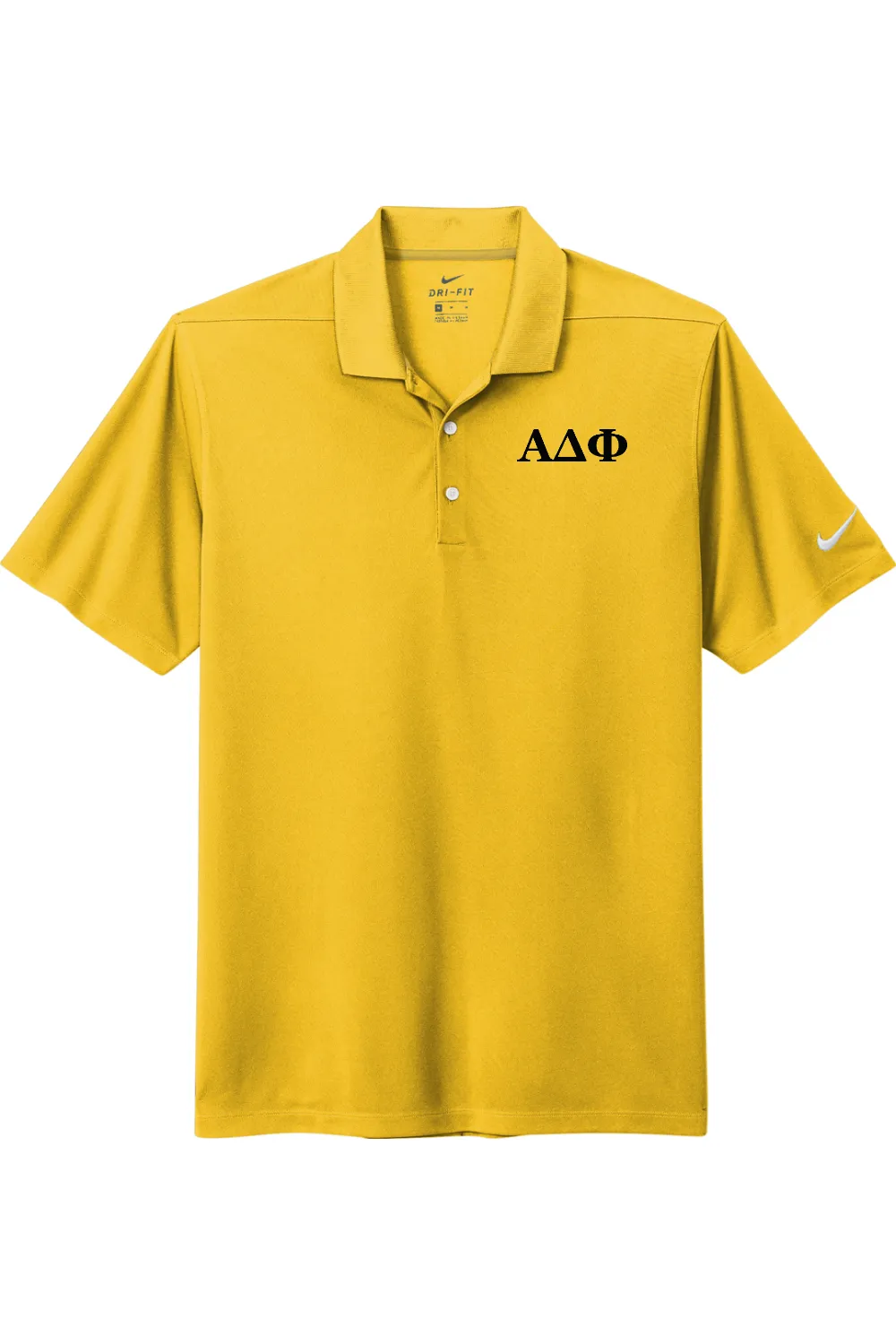 Alpha Delta Phi - Nike Dri Fit Micro Pique 2.0 Polo - Black Embroidered Letters