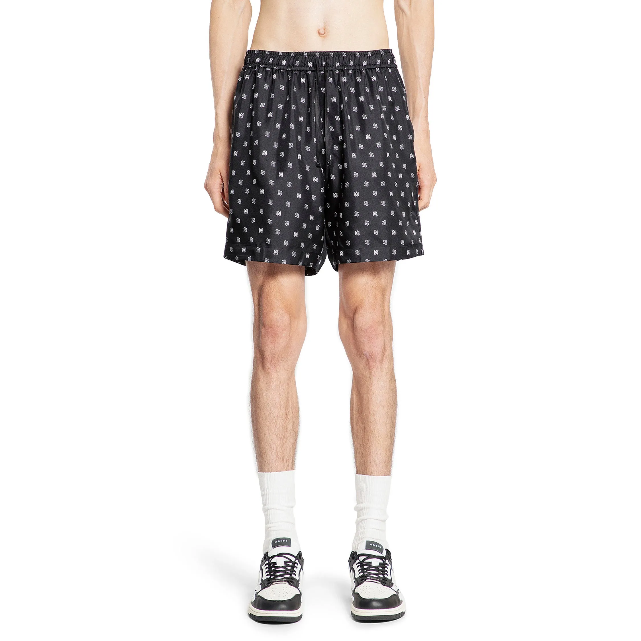 AMIRI MAN BLACK&WHITE SHORTS & SKIRTS