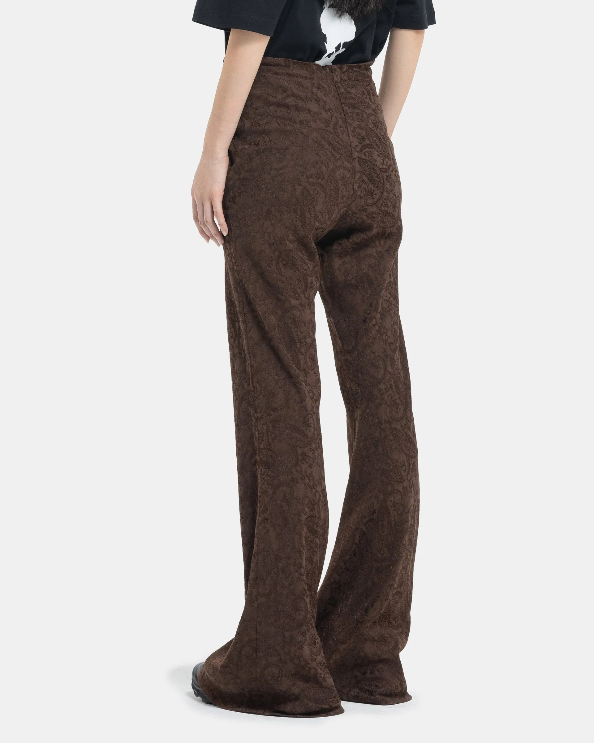 Bias Flared Pant in Brown