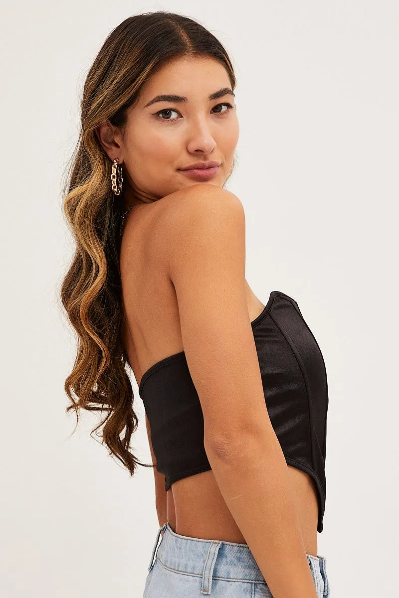 Black Corset Top Strapless