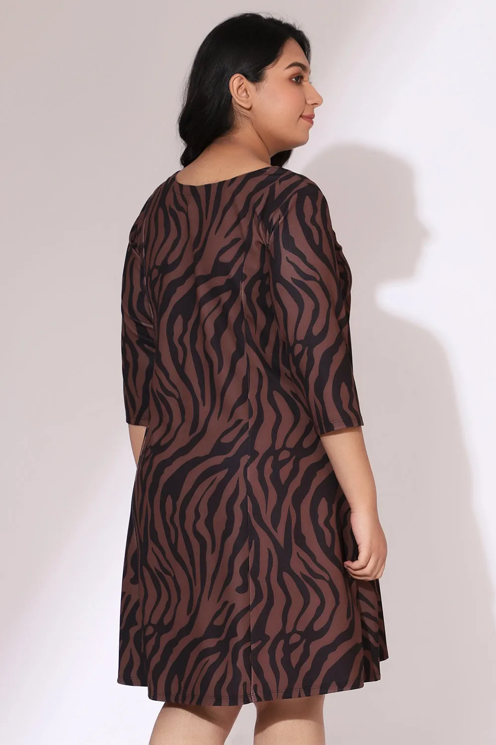 Bronze Tiger Printed Dress