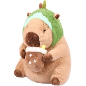 Capybara Wearing Avocado Hat Plush Toy