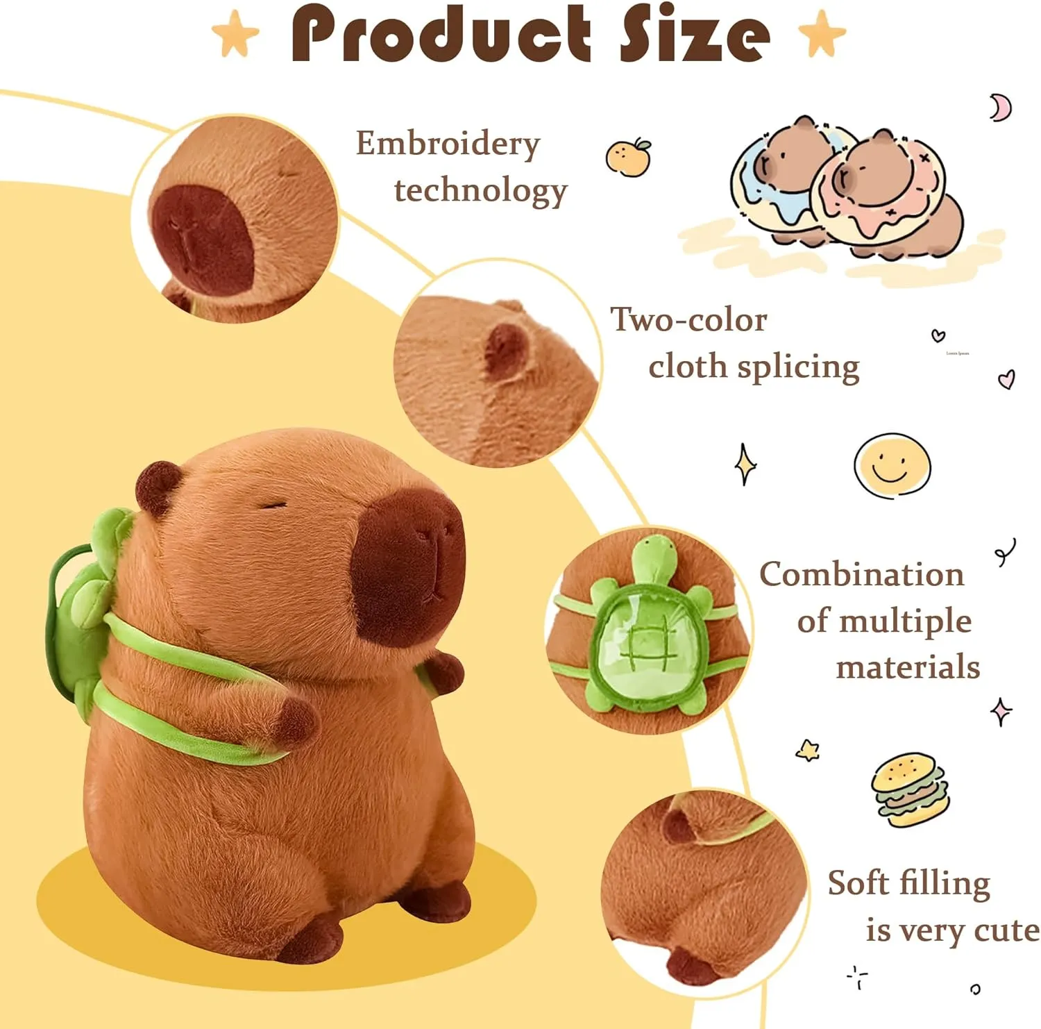 Capybara With Turtle Backpack Plush Toy