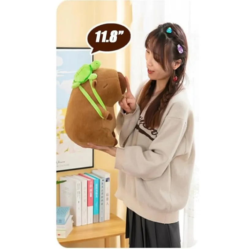 Capybara With Turtle Backpack Plush Toy