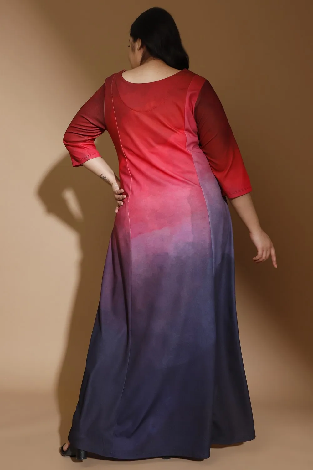 Crimson Midnight Ombre Dress