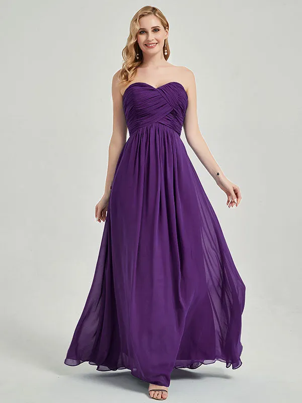 Dark Navy  Sweetheart Strapless Chiffon Maternity Bridesmaid Dress