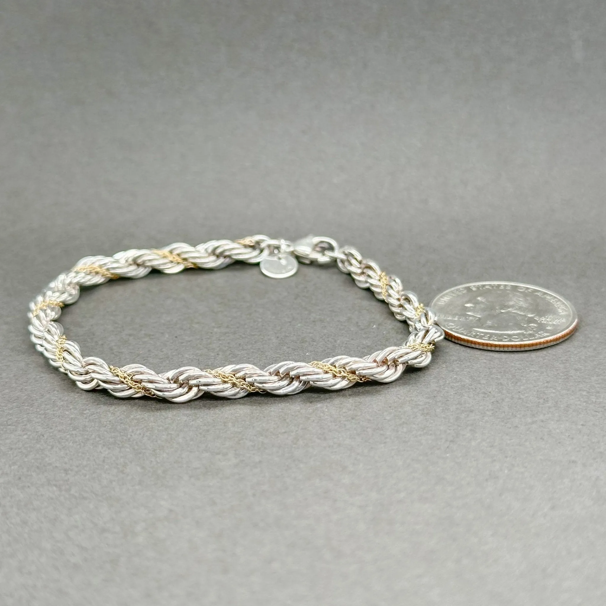 Estate Tiffany & Co. SS Two Tone Twisted Rope Bracelet