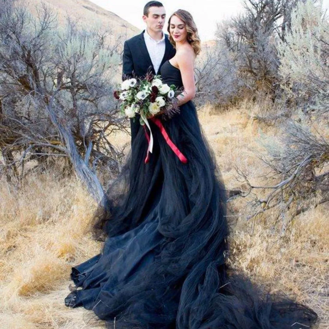 Gothic Tulle Enchantment Wedding Dress