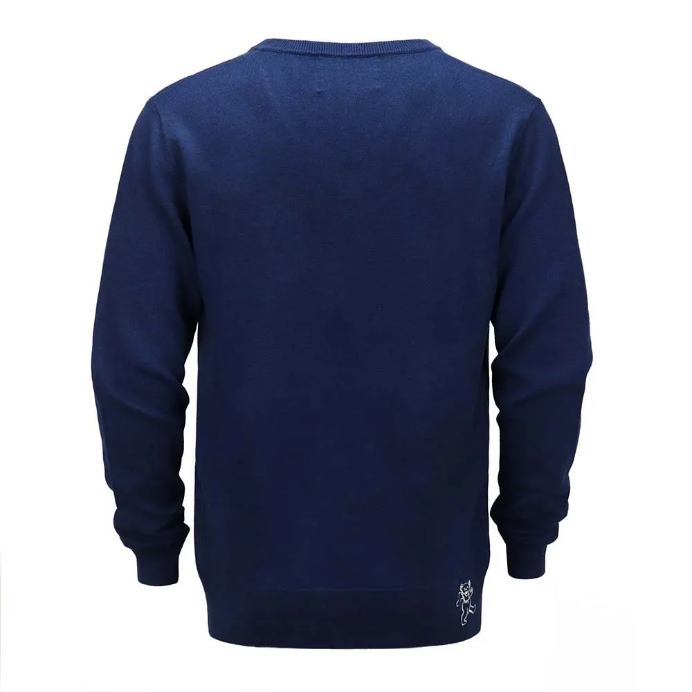 Grateful Dead | V Neck Sweater | Dancing Bear in Navy