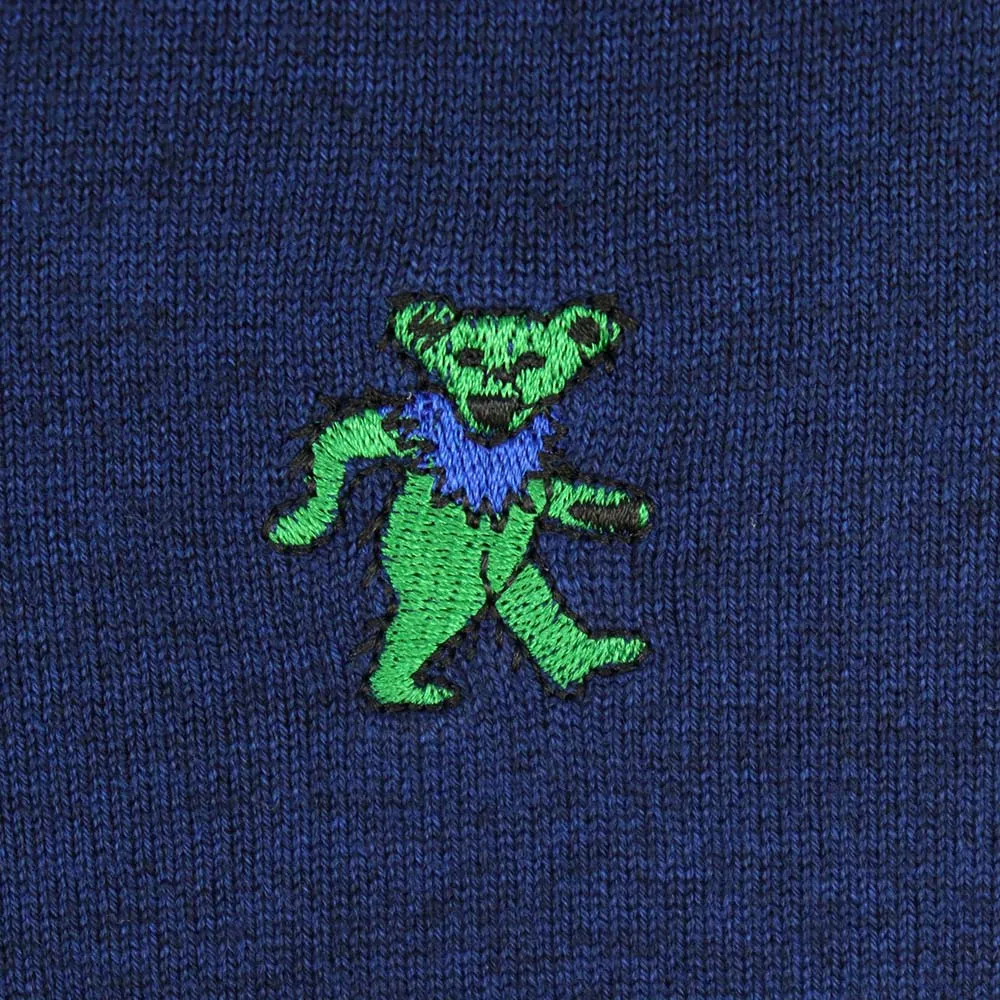 Grateful Dead | V Neck Sweater | Dancing Bear in Navy