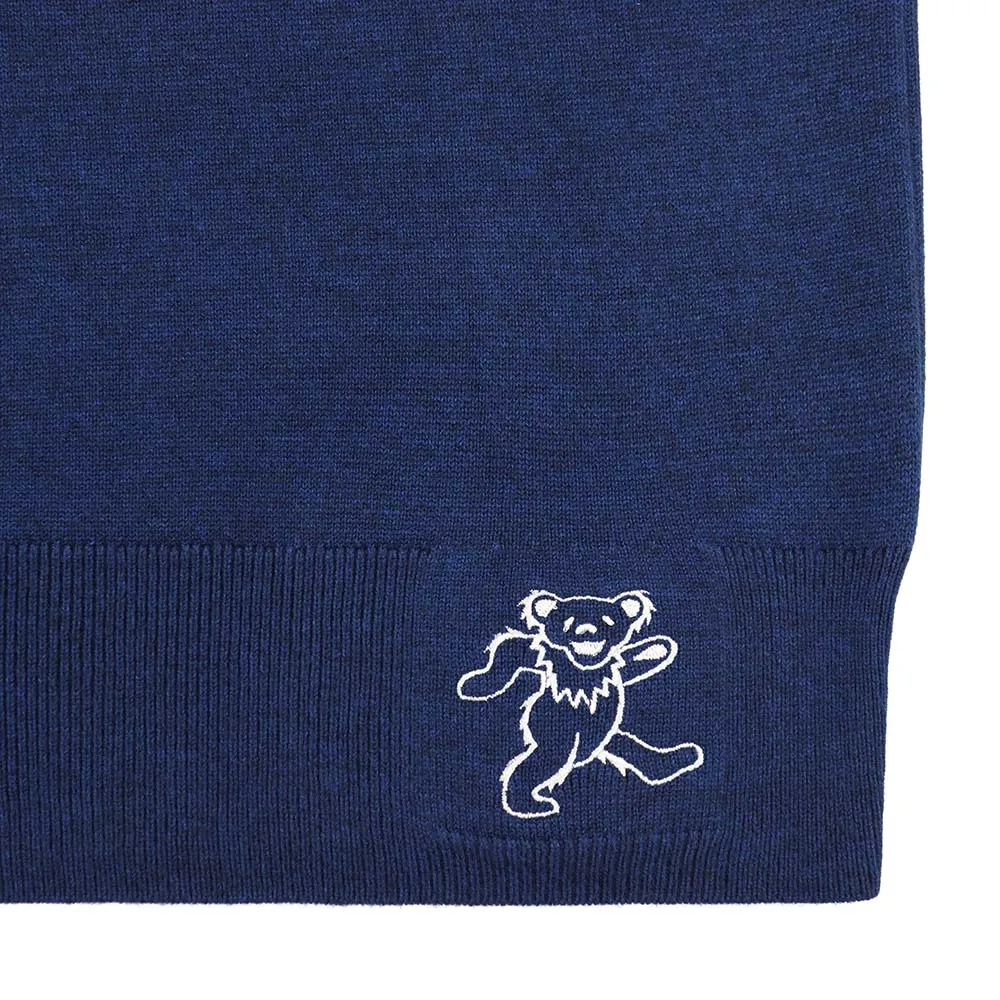 Grateful Dead | V Neck Sweater | Dancing Bear in Navy