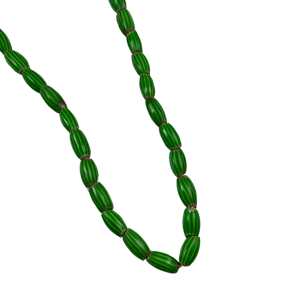 Green Watermelon African Trade Beads Necklace Venetian