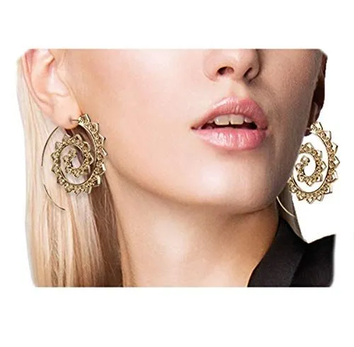 Gypsy Hoop Earrings Spiral 4 Different Styles You Choose Gold Or Silver Pierced Bohemian Festival Accessory India Tribal