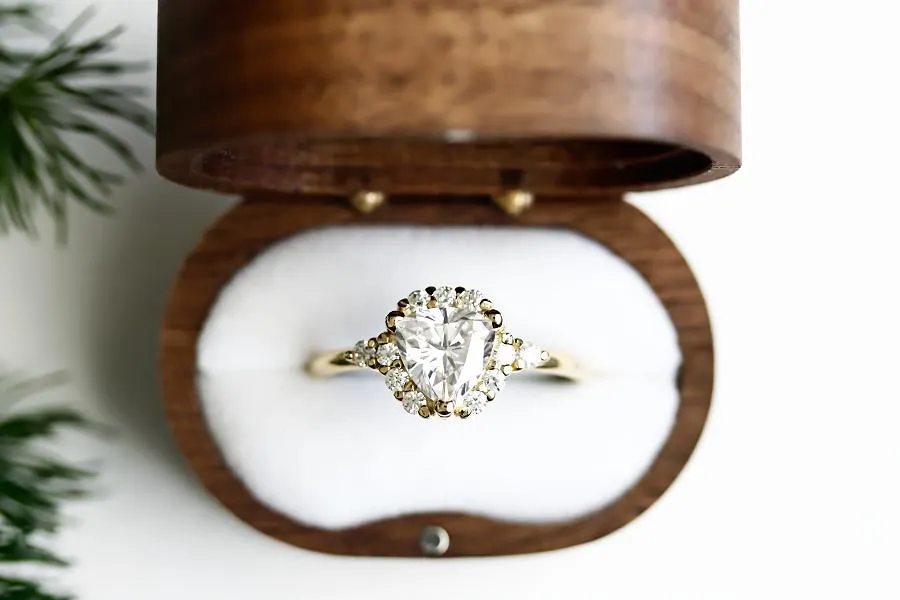 Handcrafted Walnut Vintage Ring Box