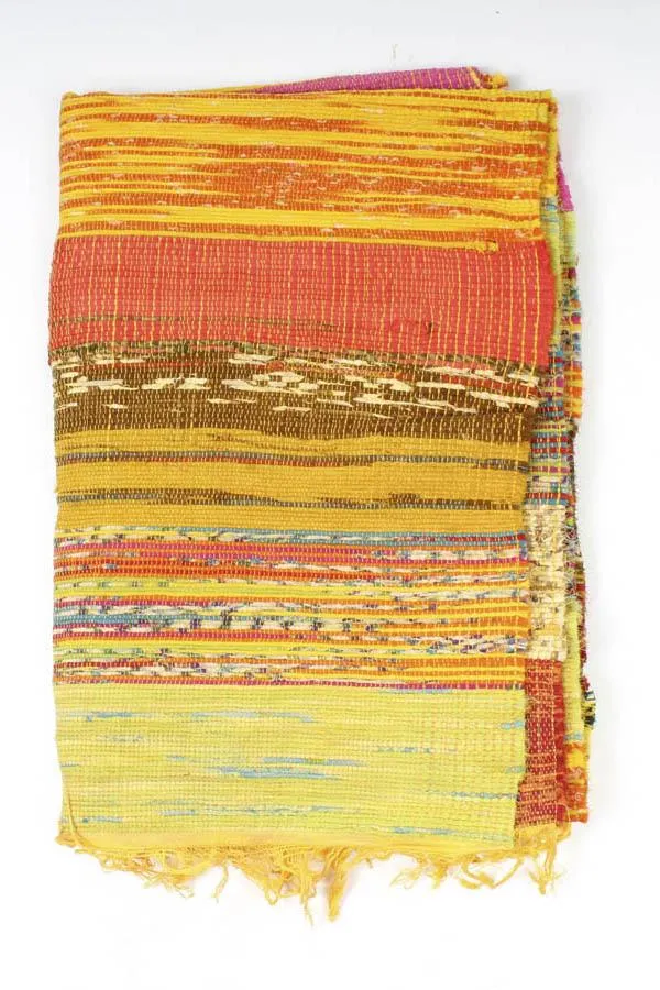 Handwoven Recycled Sari Boho Area Rug