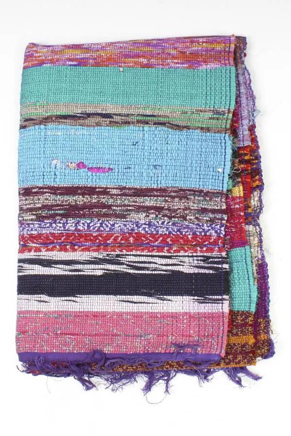 Handwoven Recycled Sari Boho Area Rug