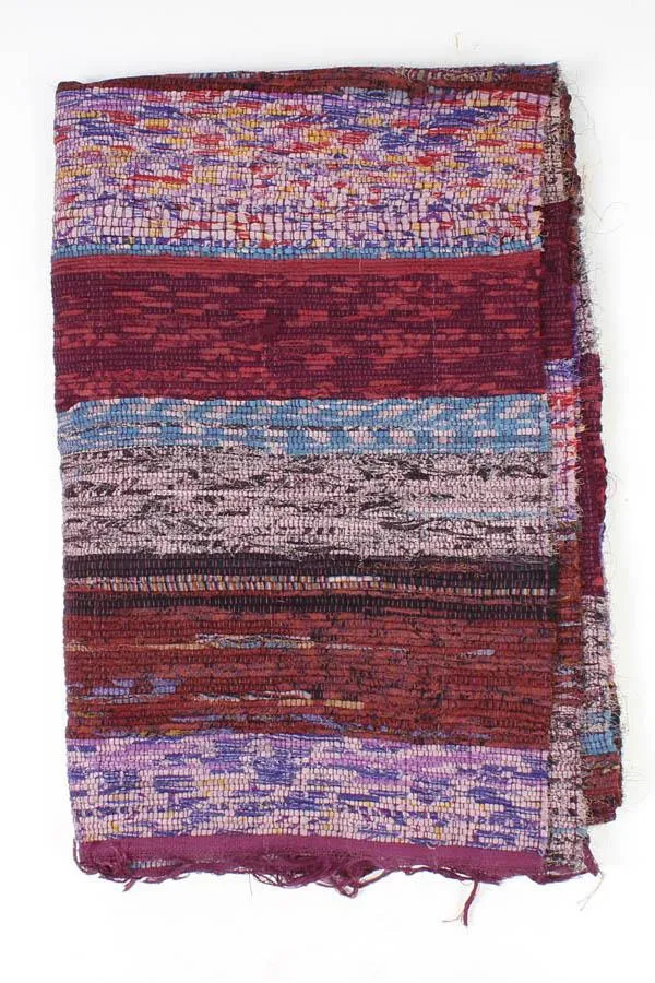 Handwoven Recycled Sari Boho Area Rug