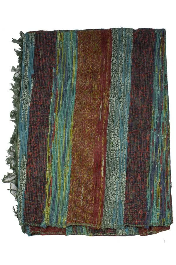 Handwoven Recycled Sari Boho Area Rug