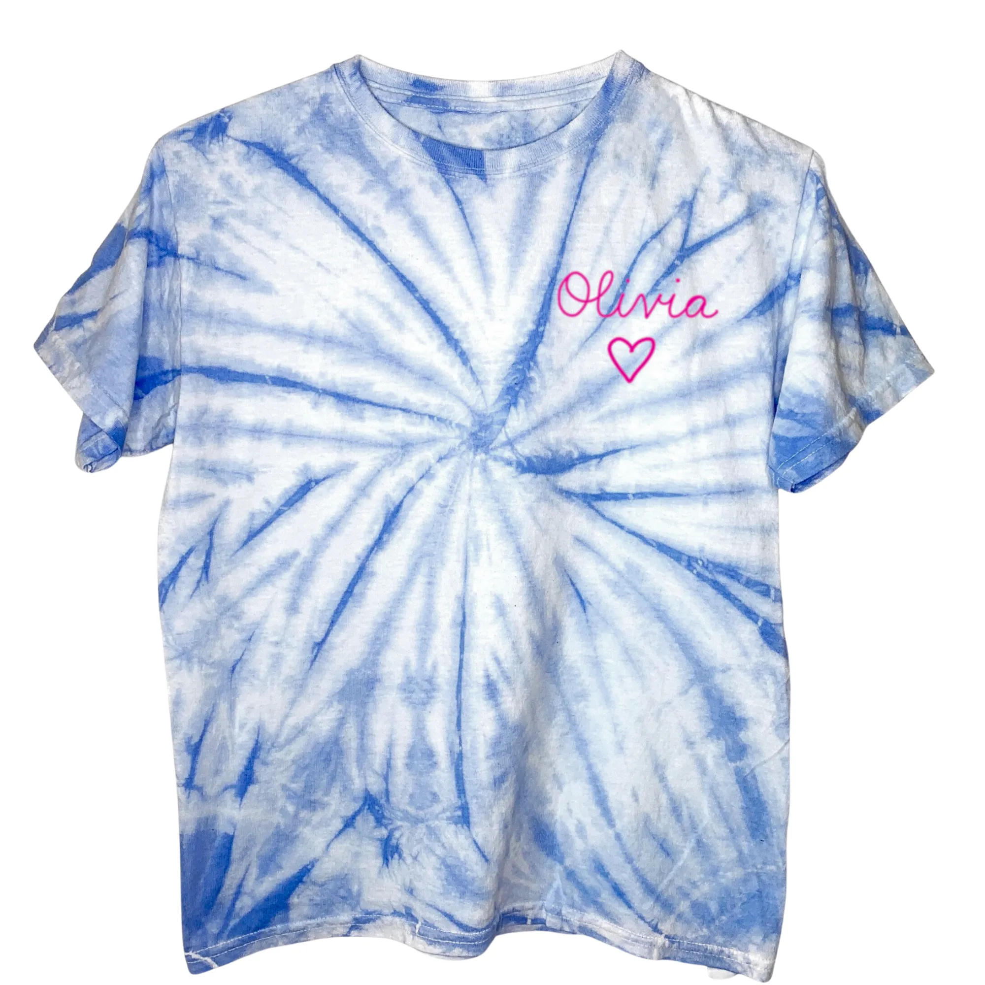 Kids Blue Tie Dye Embroidered Kids Shirt