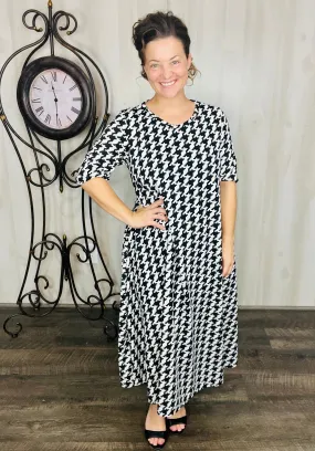 Larissa Summer Vibes Dress- Large Houndstooth*