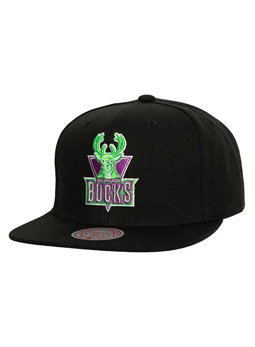 Mitchell & Ness HWC '93 Neon Tropical Milwaukee Bucks Snapback Hat