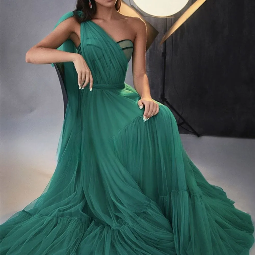 Modern One Shoulder Prom Dress