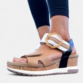 Natural Multi Cork Wedge Sandals