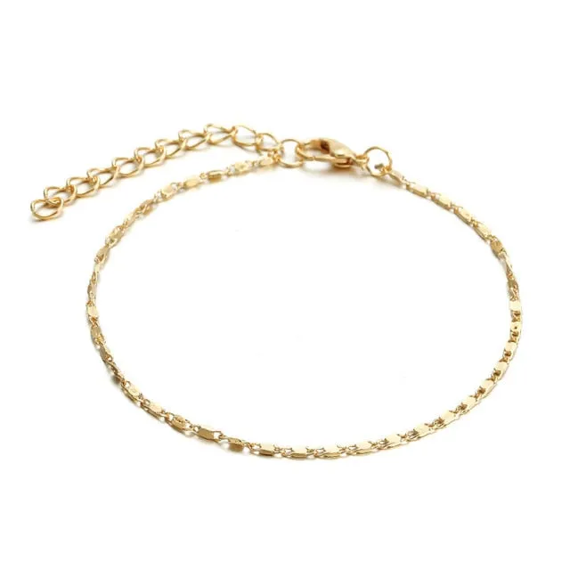 NewBohemia Beach Barefoot Sandals Anklet Chain Gold Leaf pendant Foot Bracelet Fashion Jewelry for Women Ankle Wholesale