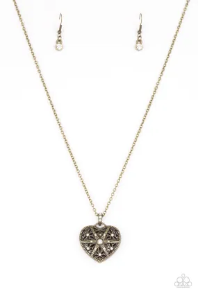 Paparazzi Casanova Charm - Brass Heart Necklace