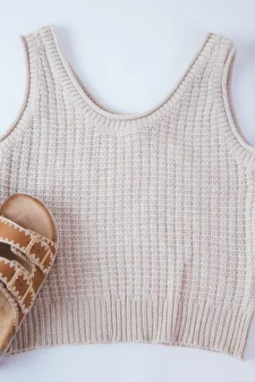 Taylor Sleeveless Sweater Top, Taupe