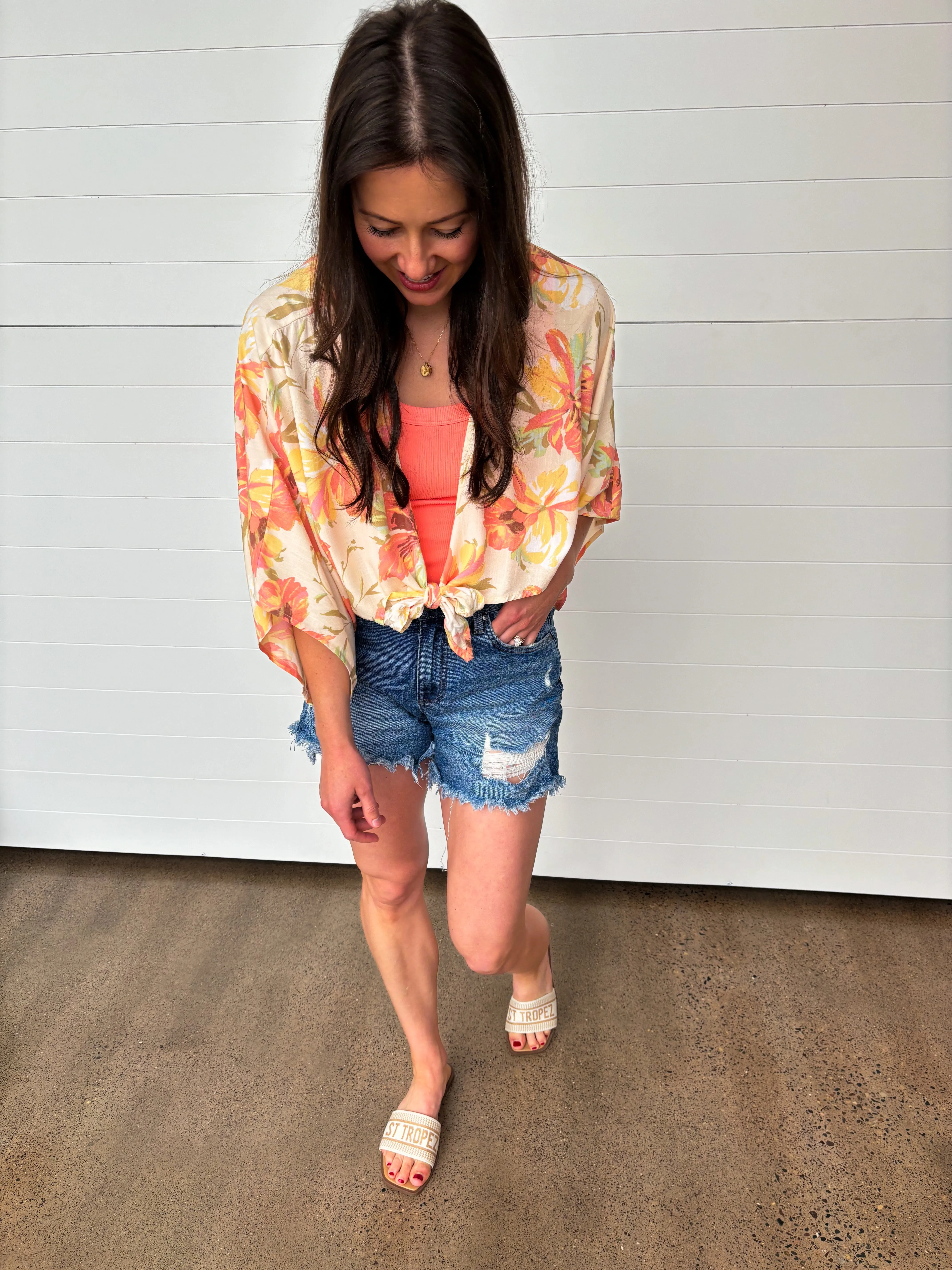 The Gemma Floral Cropped Kimono