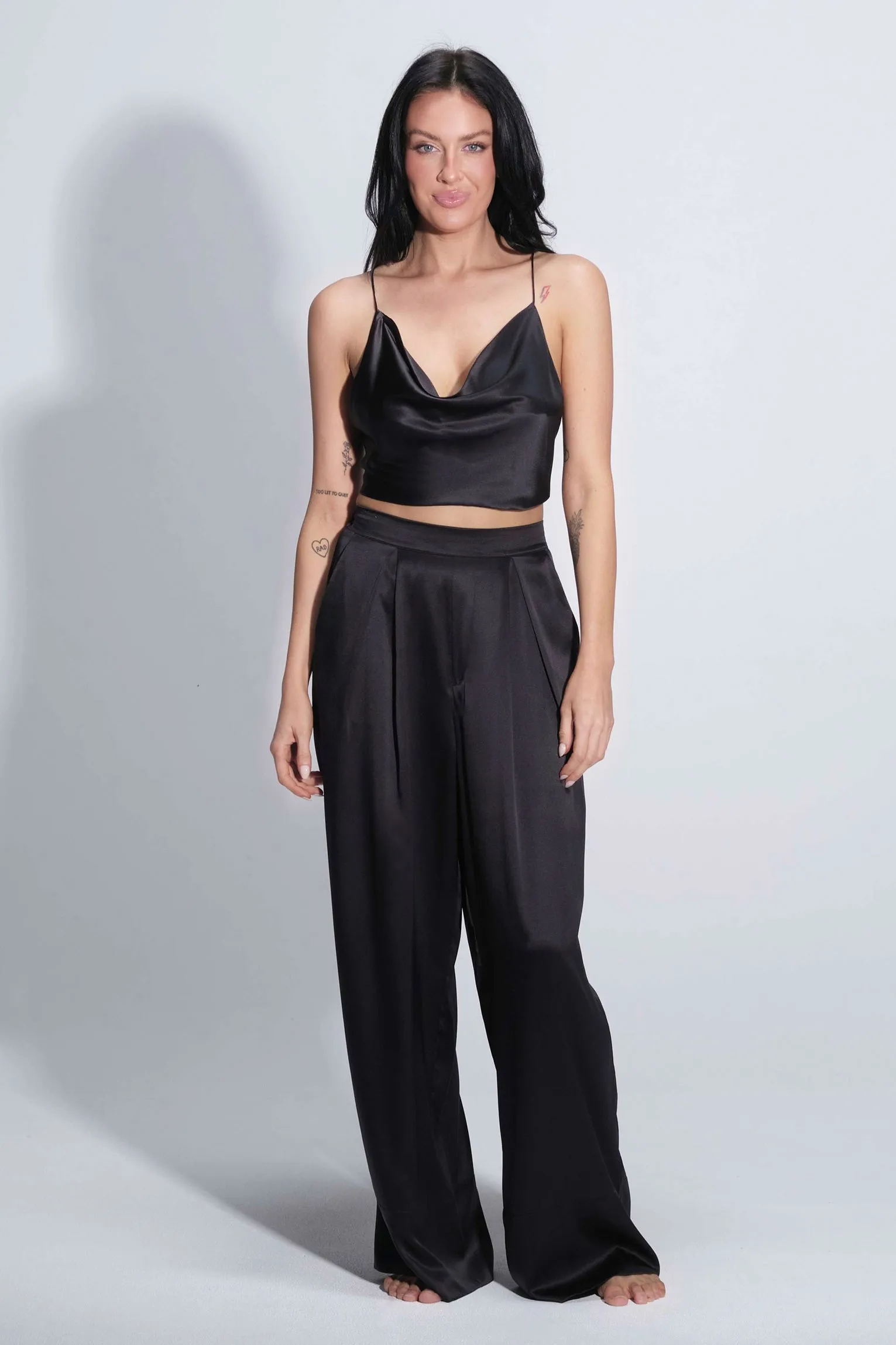 Twyla Silk Pyjama Pant Black