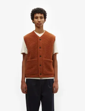 Universal Works Lancaster Gilet (Alvar Fleece) - Rust