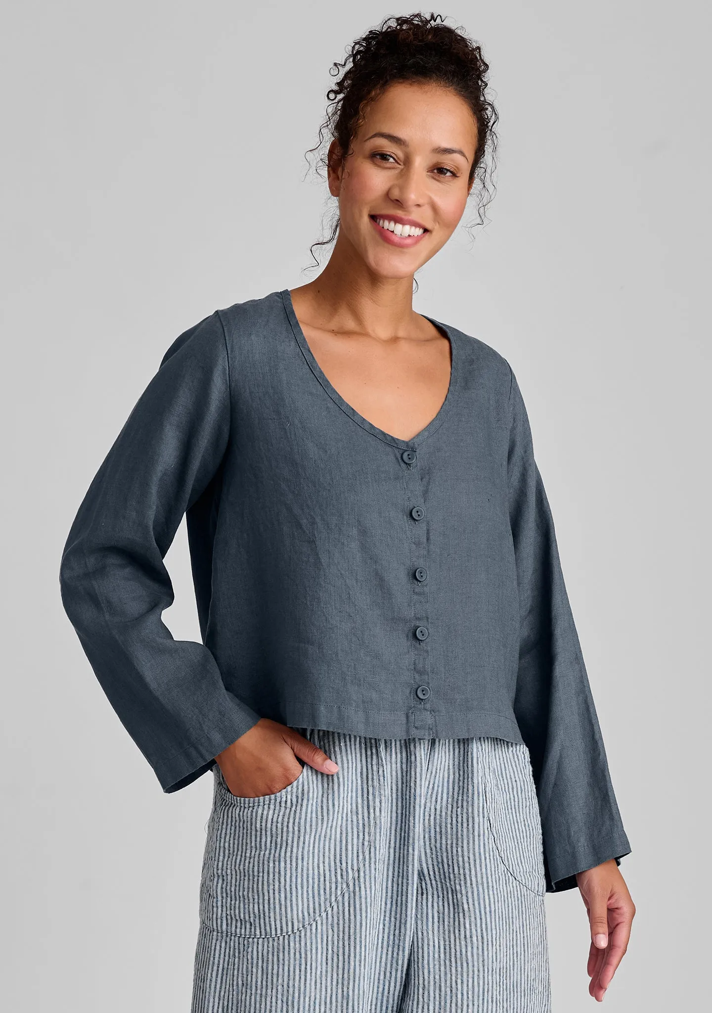 Vee Cardi - Linen Cardigan