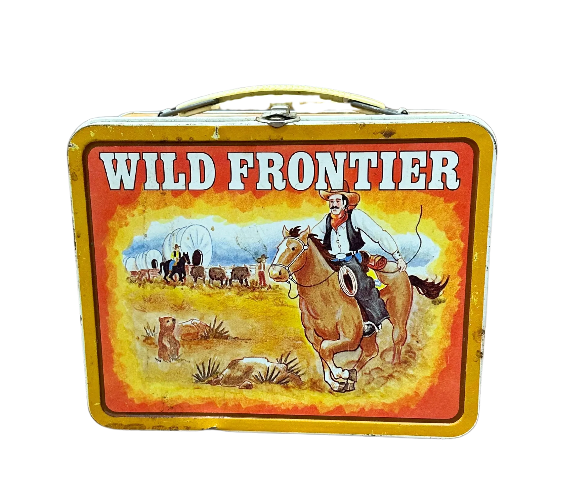 Vintage Wild Frontier Metal Lunchbox