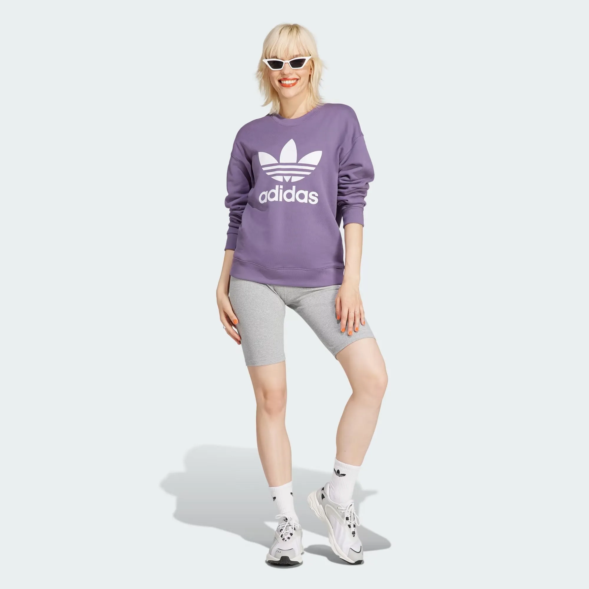 WMN'S TREFOIL CREW SWEATSHIRT 'SHADOW VIOLET'